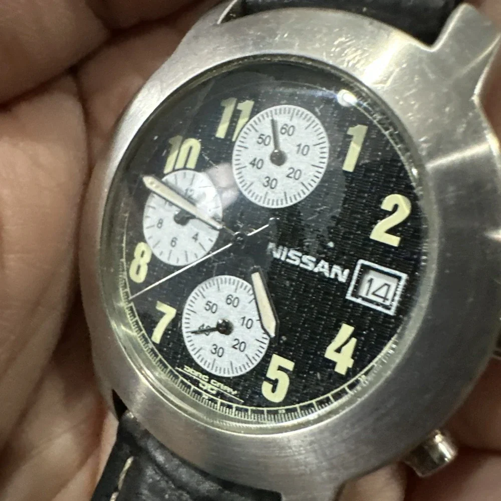 Vintage Nissan By JORG GRAY Chrono Mens Watch 38mm Quartz Black - For Repair